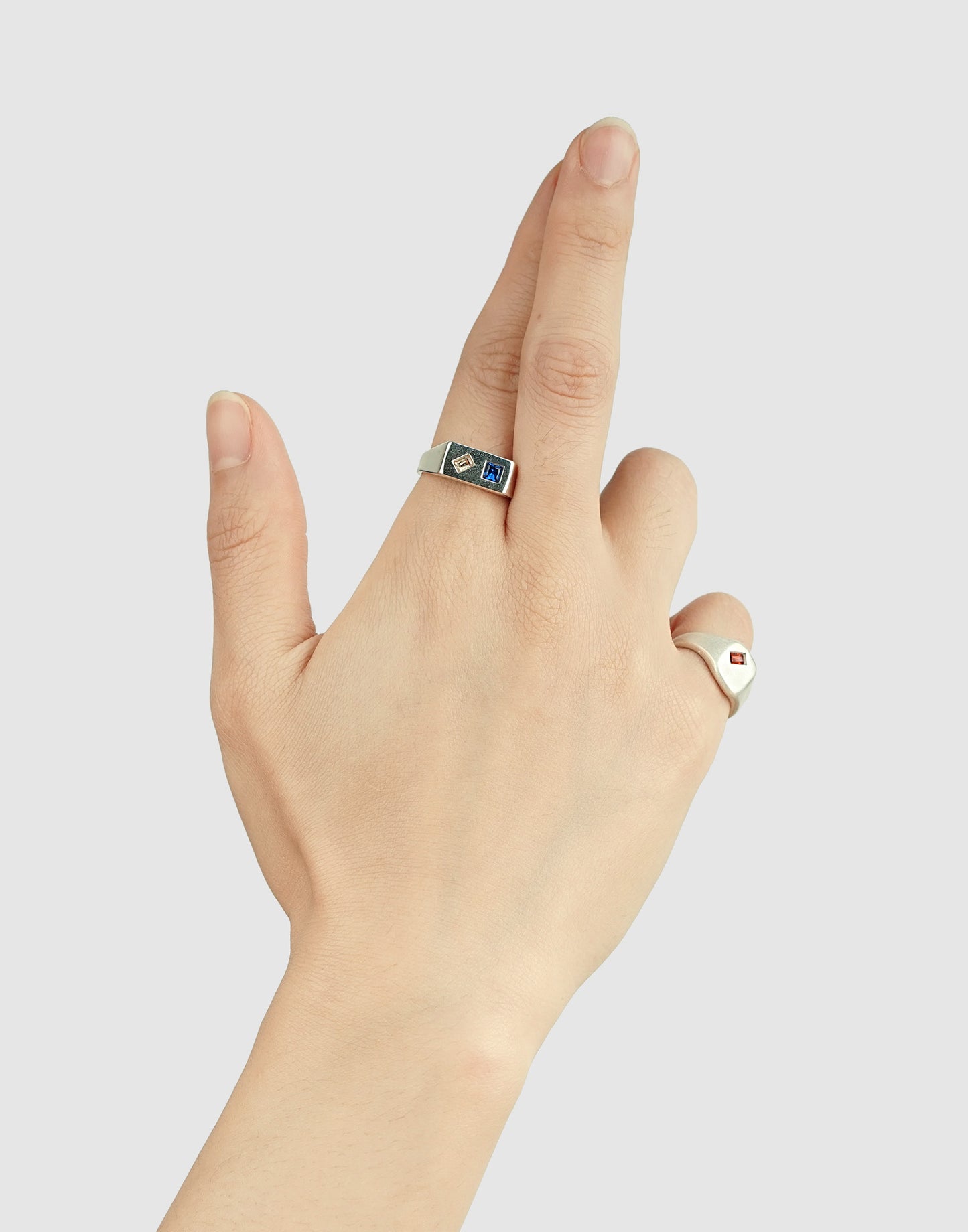 Kelly Signet ring (blue smokey crystal)