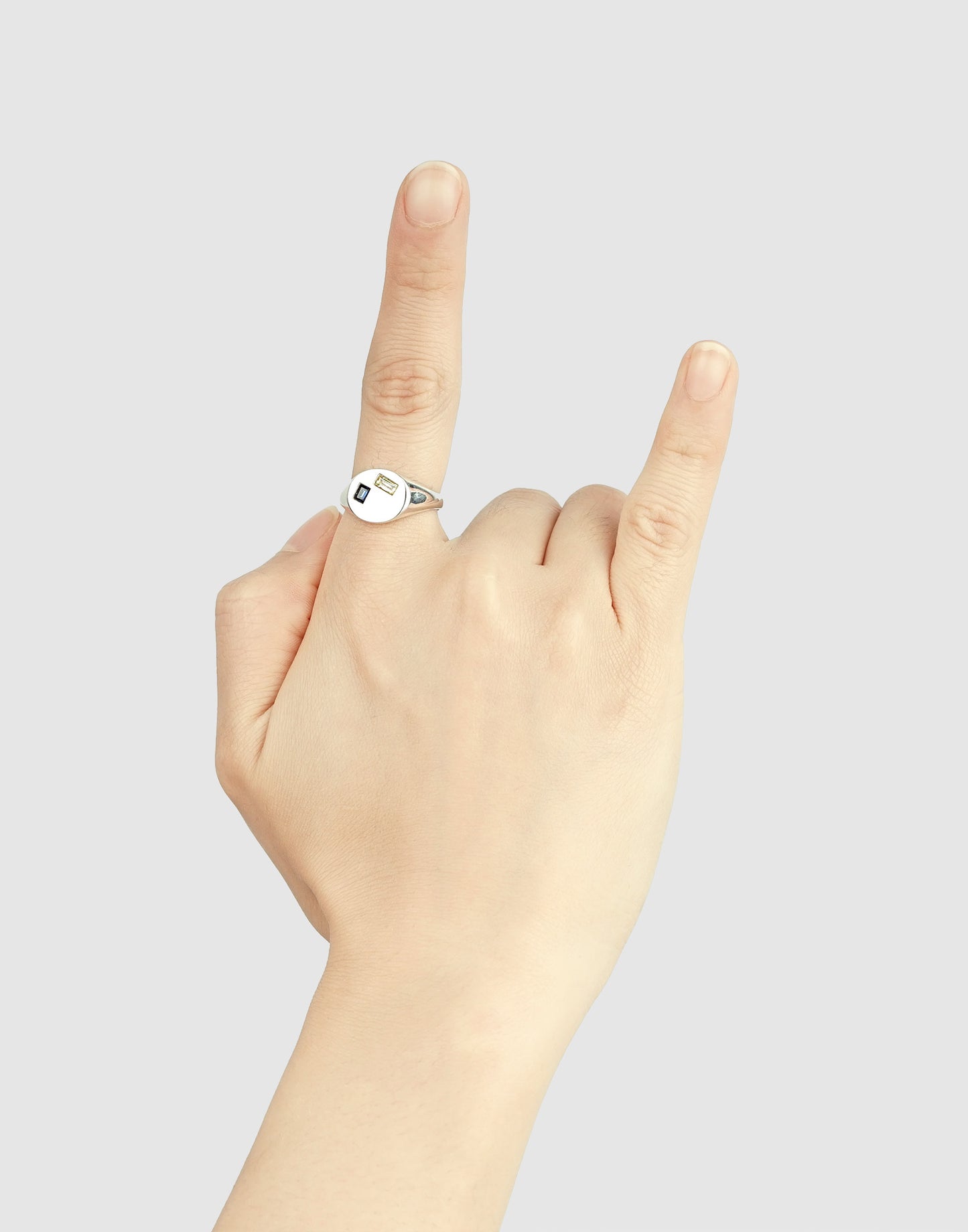 Larimar Signet ring (smokey navy crystal)