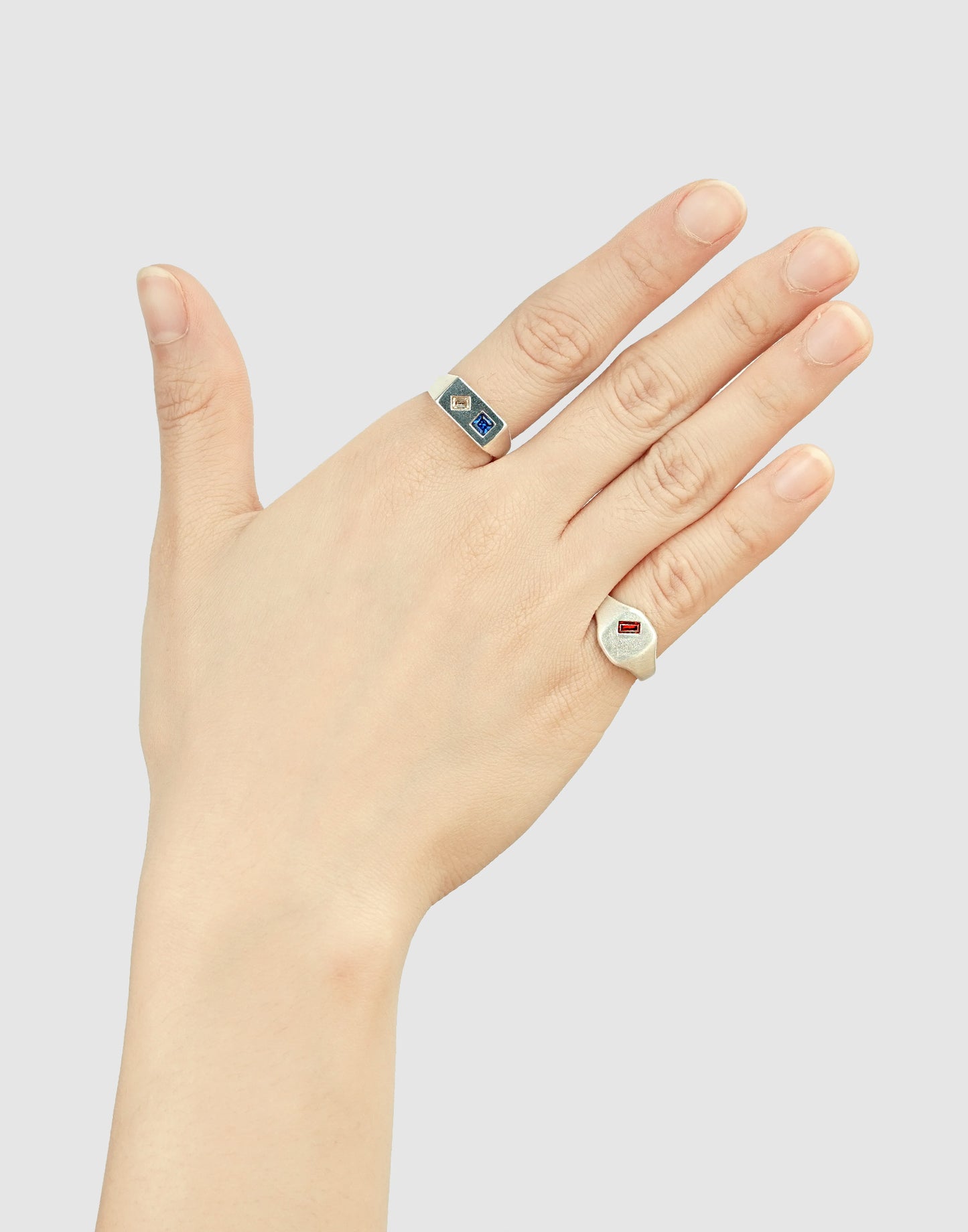 Kelly Signet ring (blue smokey crystal)