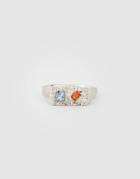 Sky Signet ring (sky orange crystal)