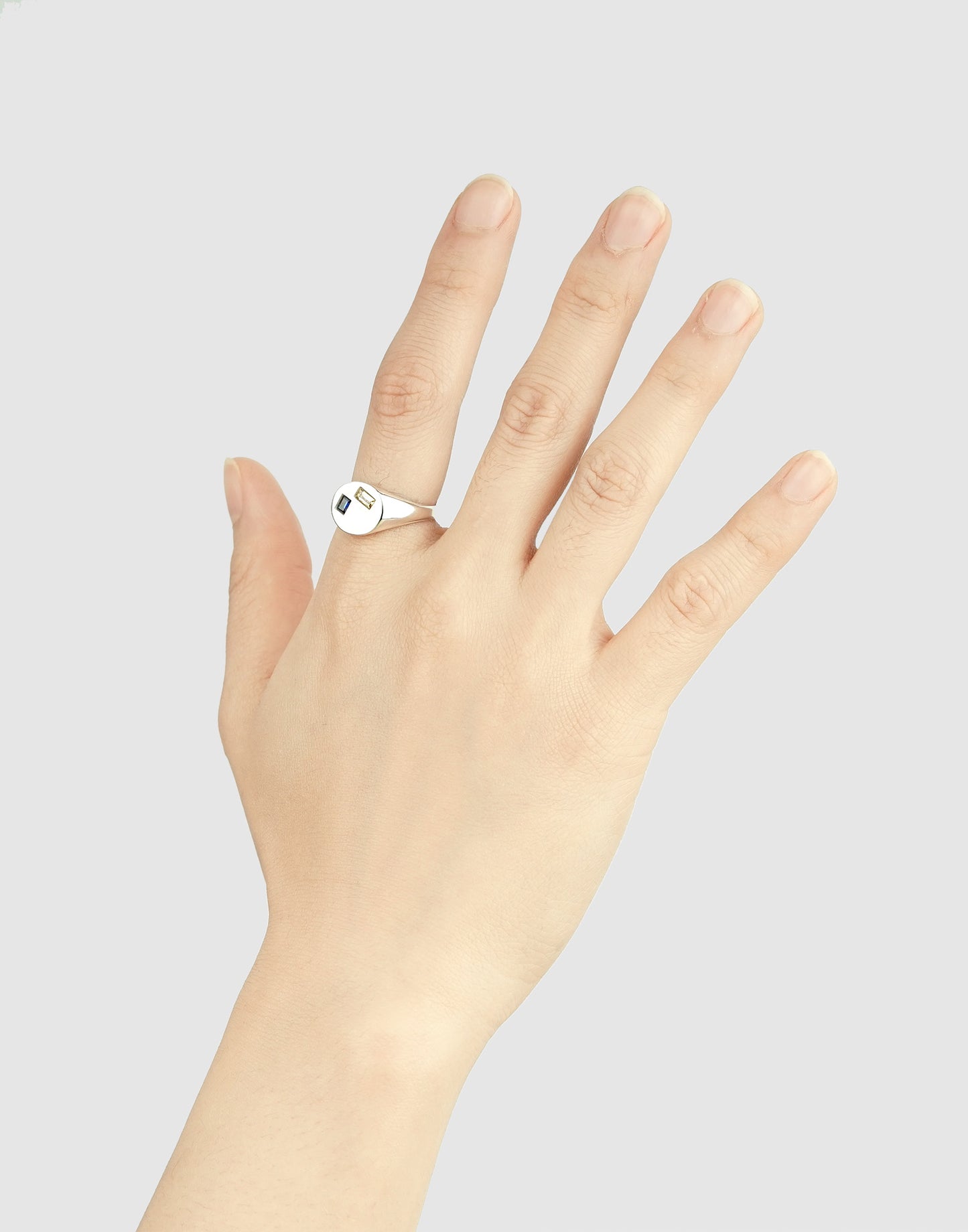 Larimar Signet ring (smokey navy crystal)
