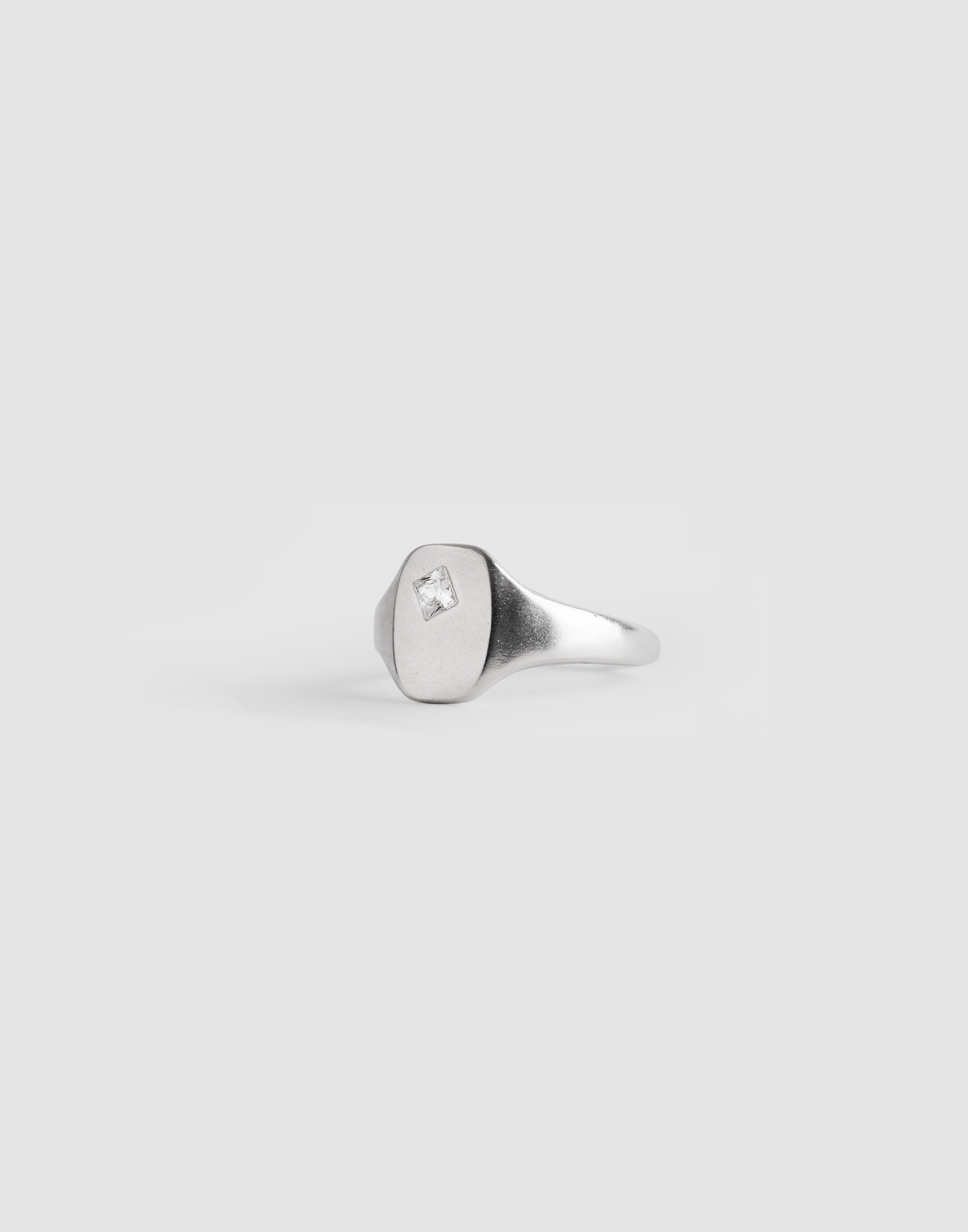 Signet Ring Rectangle (white crystal)