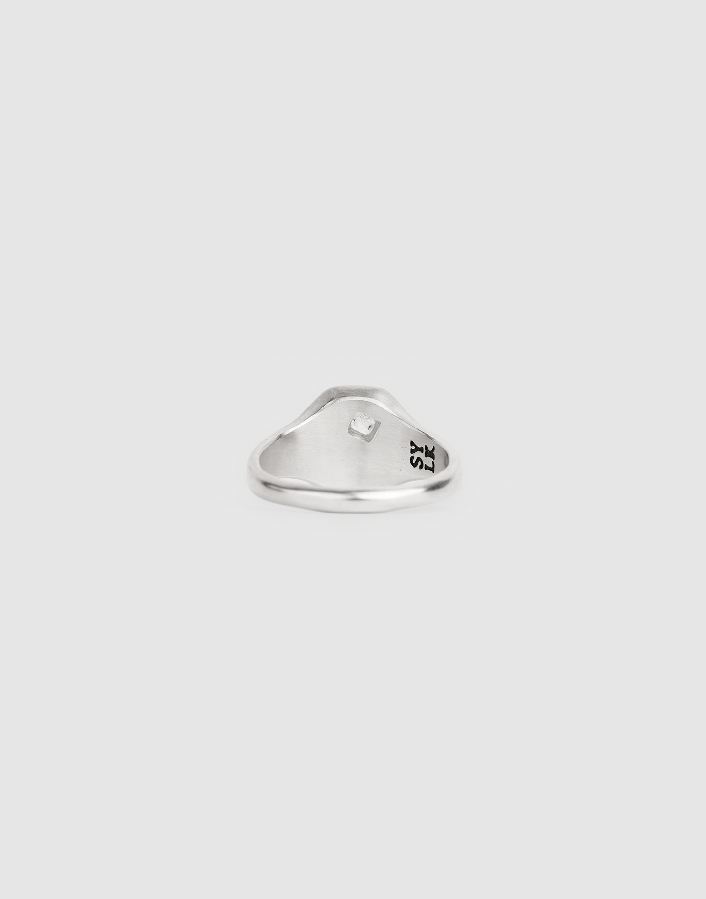 Signet Ring Rectangle (white crystal)